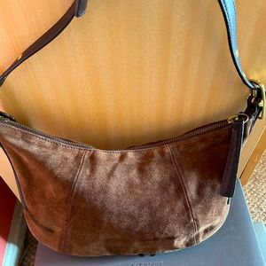 Vintage coach chocolates suede bag